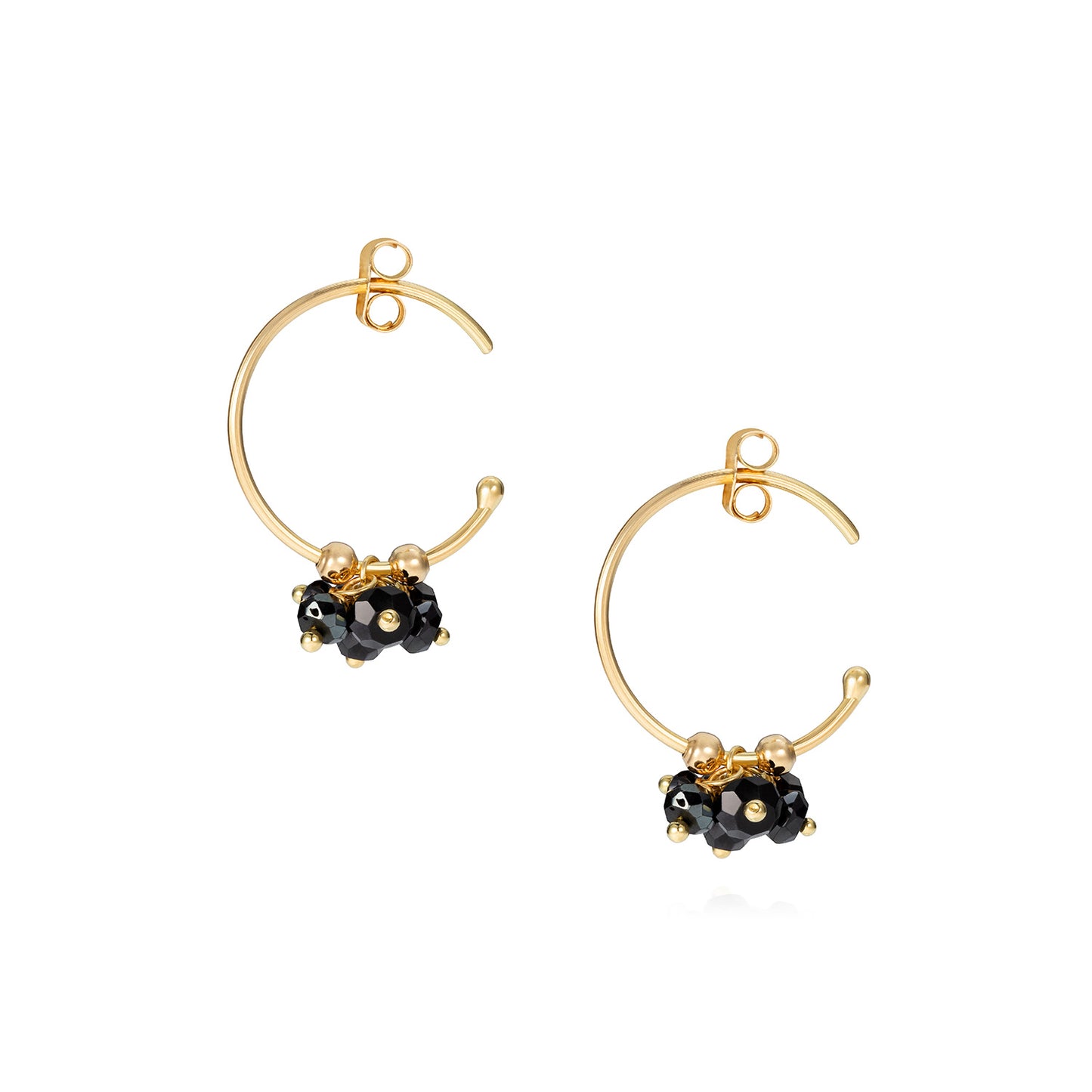 18CT GOLD SPINEL SMALL HOOPS