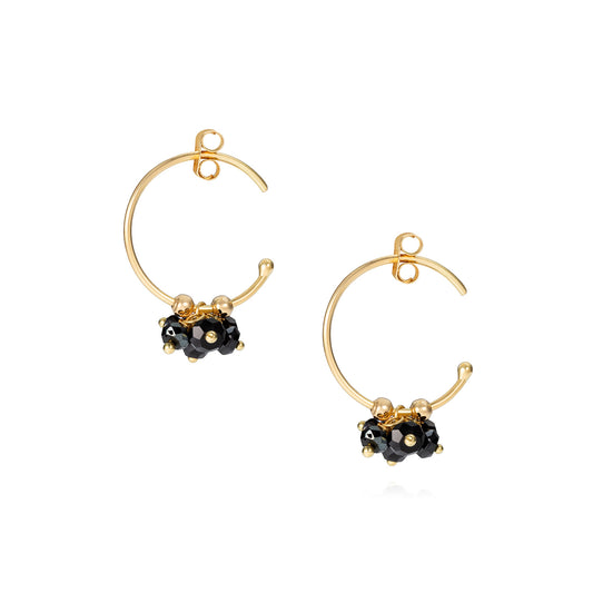 18CT GOLD SPINEL SMALL HOOPS