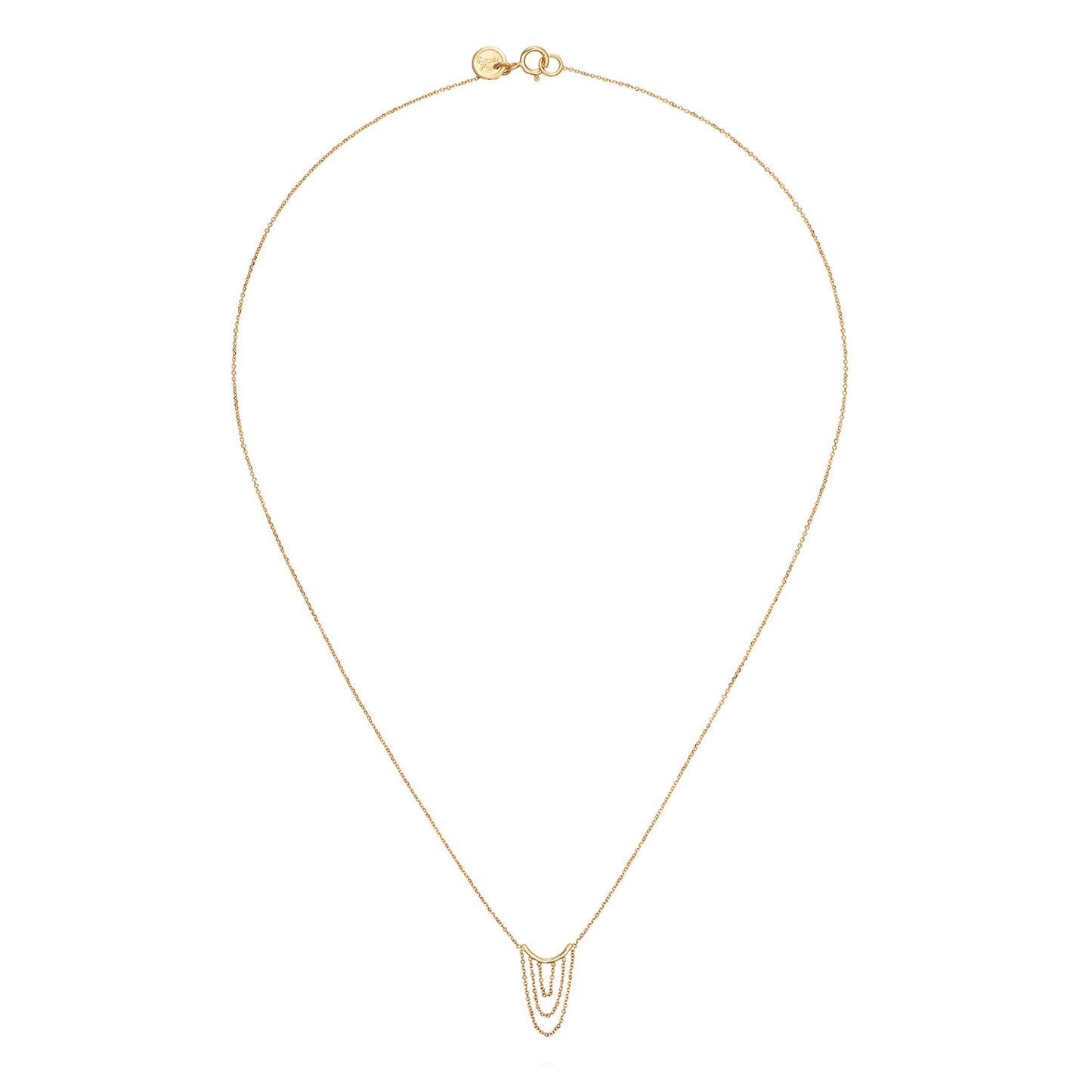 Sweet Pea 18ct yellow gold Nouveau Now small necklace with looped chains.