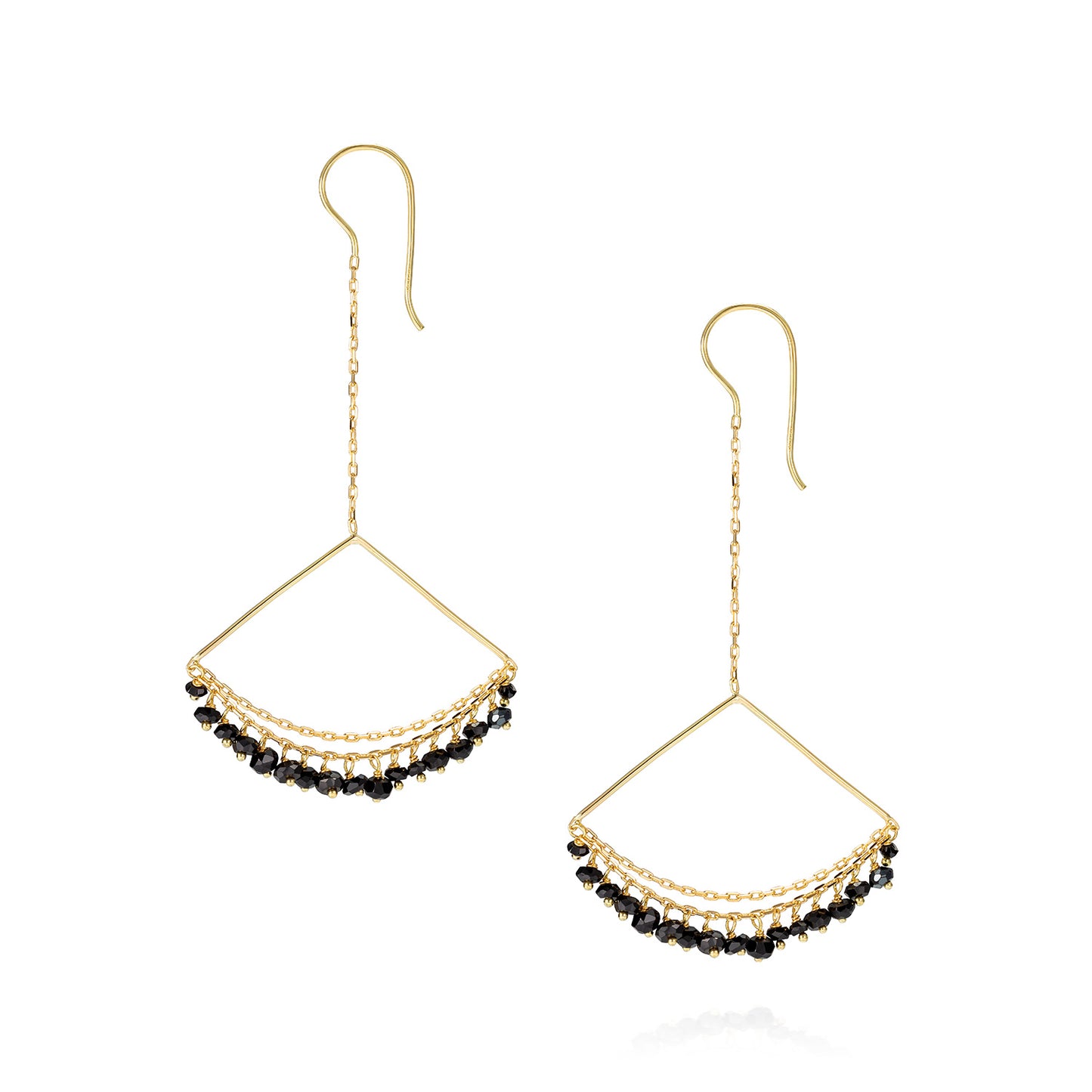 Black Spinel Chandelier Earrings