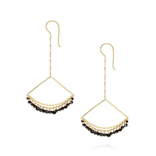 Black Spinel Chandelier Earrings