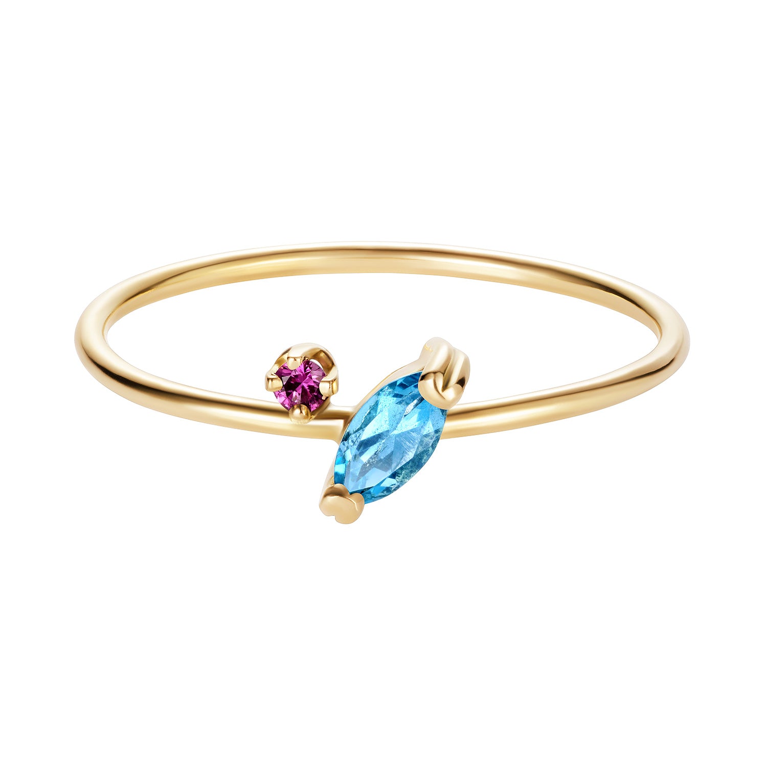 18ct Gold ring with claw set marquise.