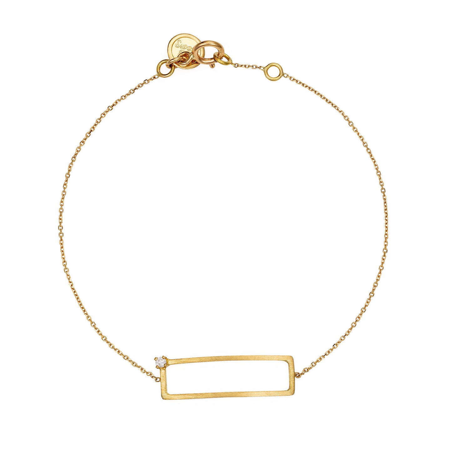 Sweet Pea Precious Maze 18ct yellow gold rectangle diamond chain bracelet