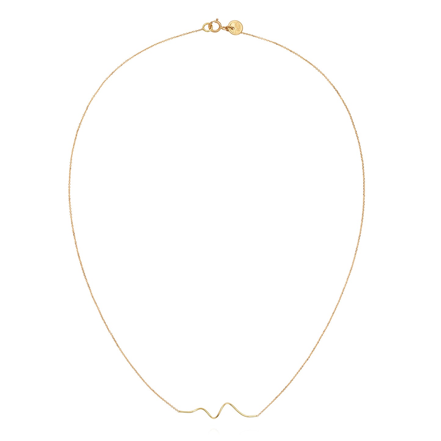 doodles in gold 18ct yellow gold fine chain necklace with Doodle bar