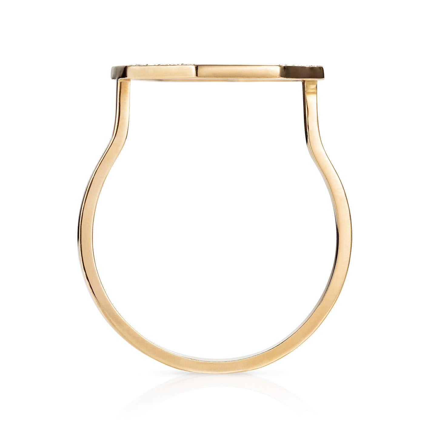 18ct yellow gold ring with diamond set raised octagon