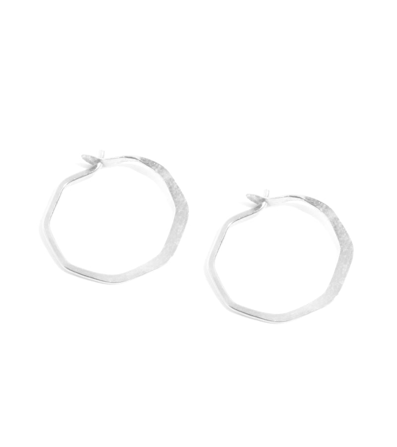 Melissa Joy Manning Small Silver Octagon Hoops