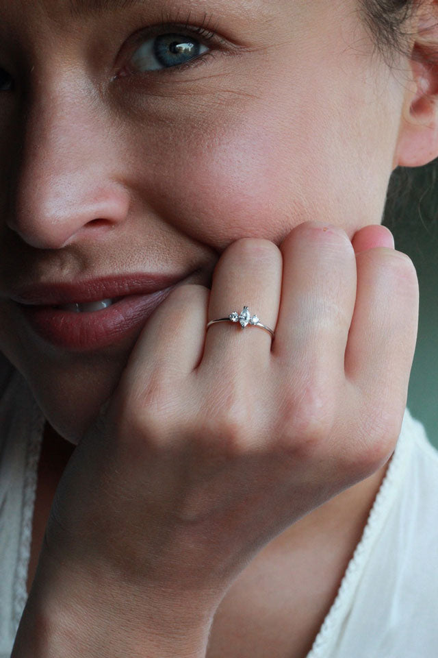 3 Stone Marquise Diamond Ring