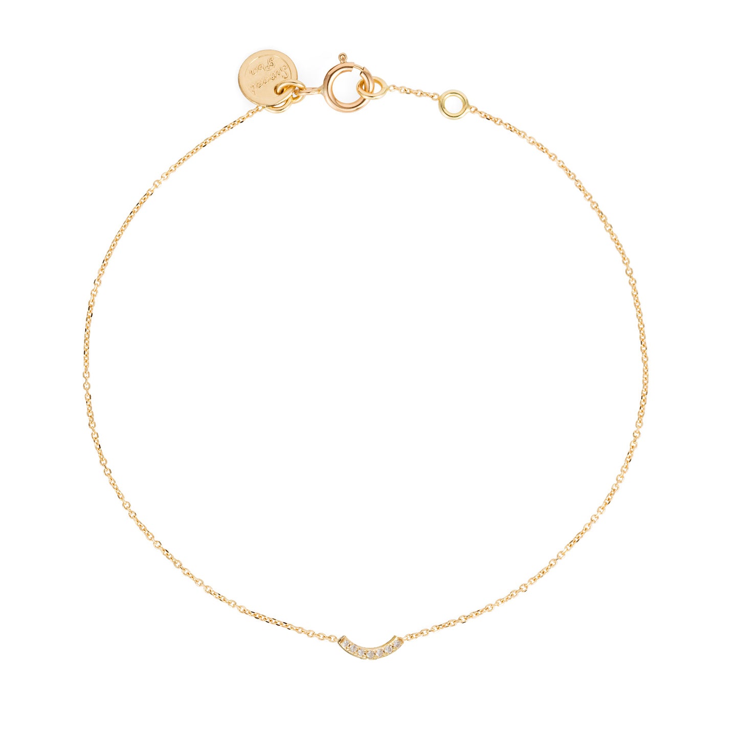 Nano Diamond Pave Curved Bar Bracelet