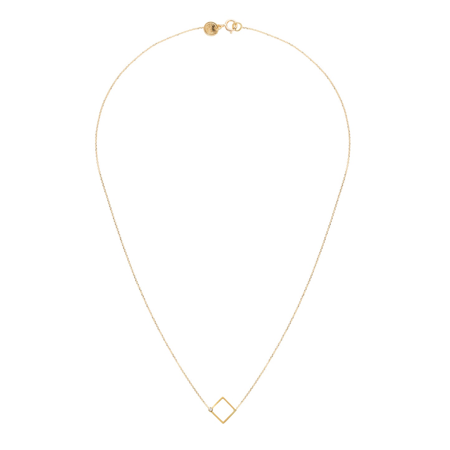 Sweet Pea Precious Maze 18ct yellow gold square diamond chain necklace