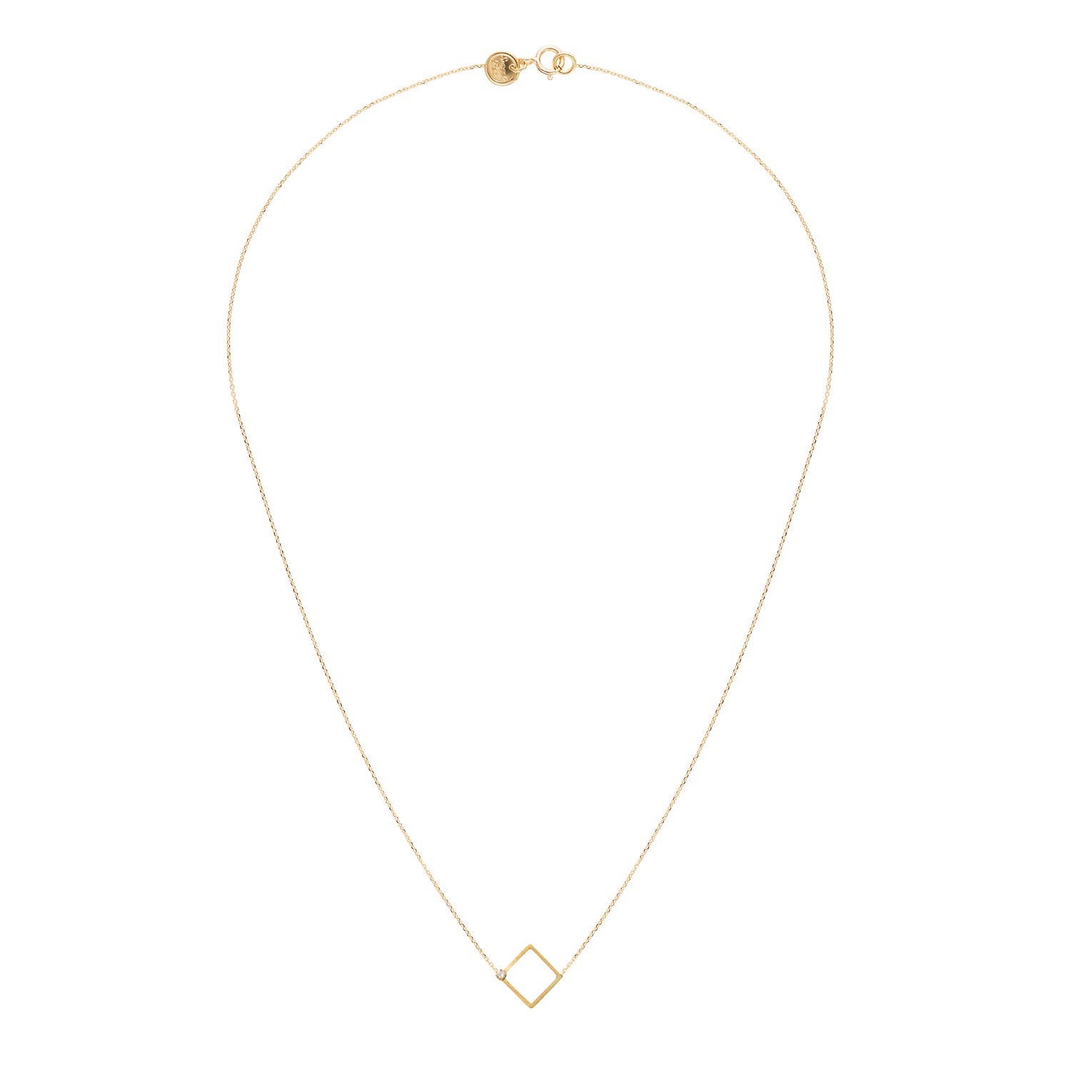 Sweet Pea Precious Maze 18ct yellow gold square diamond chain necklace