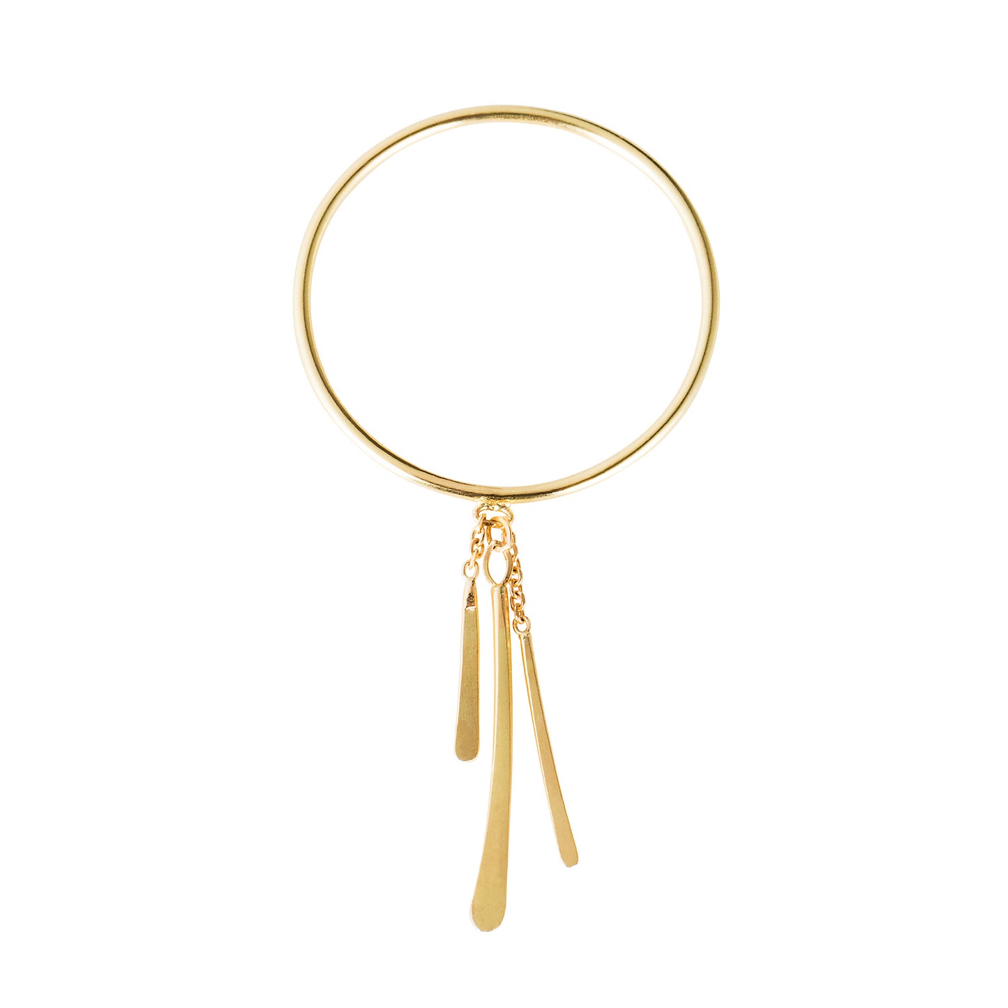 18 ct yellow gold ring with hanging bars
