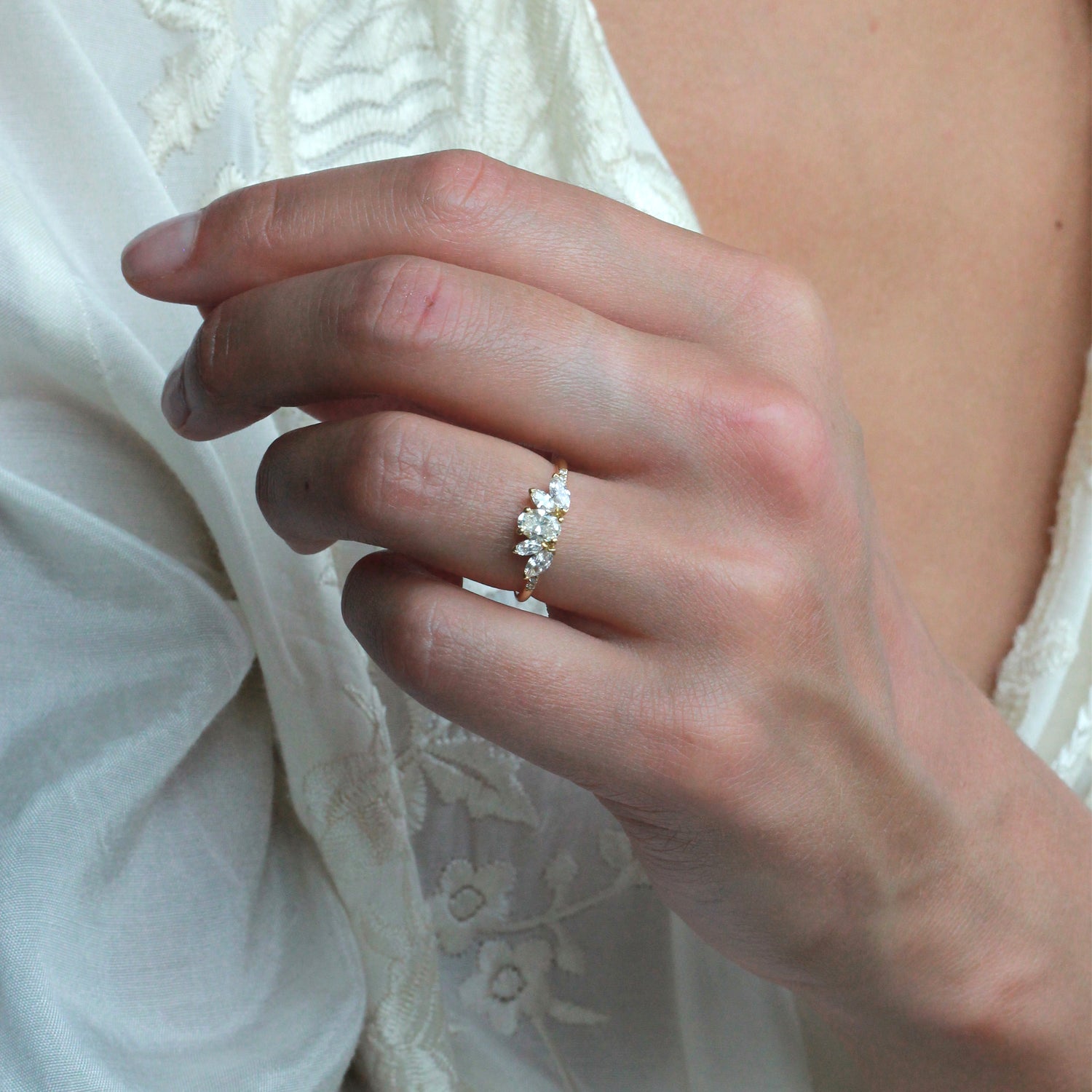 Diamond tiara engagement ring by Sweet Pea 
