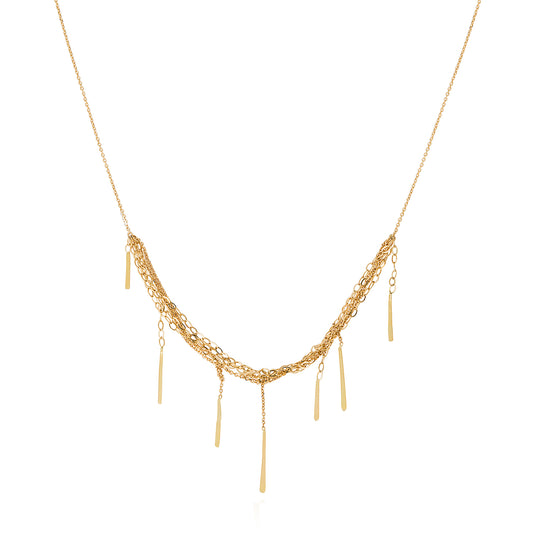 Sycamore Necklace with Layered Chains and Bars