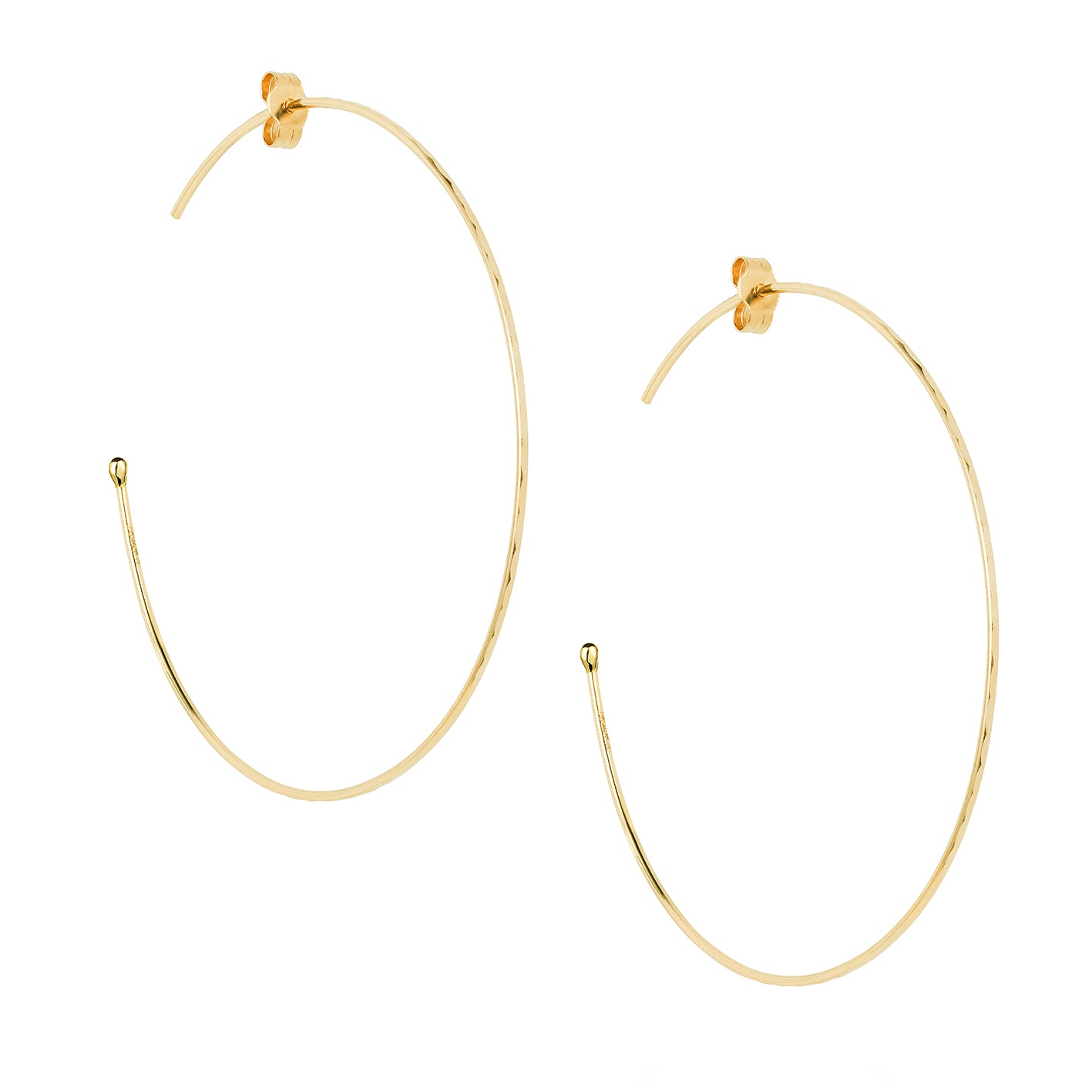 Textured Large Gold Hoop Earrings