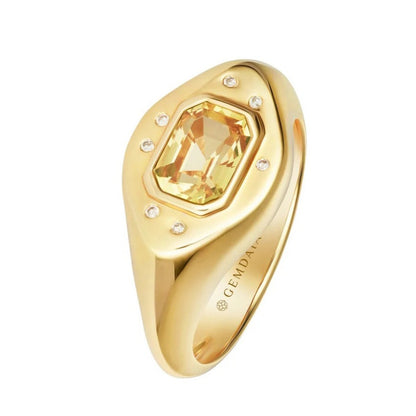 Yellow Sapphire Signet Ring