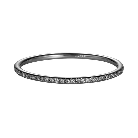 Black Ruthenium Plated White Gold Diamond Eternity Fairy Band