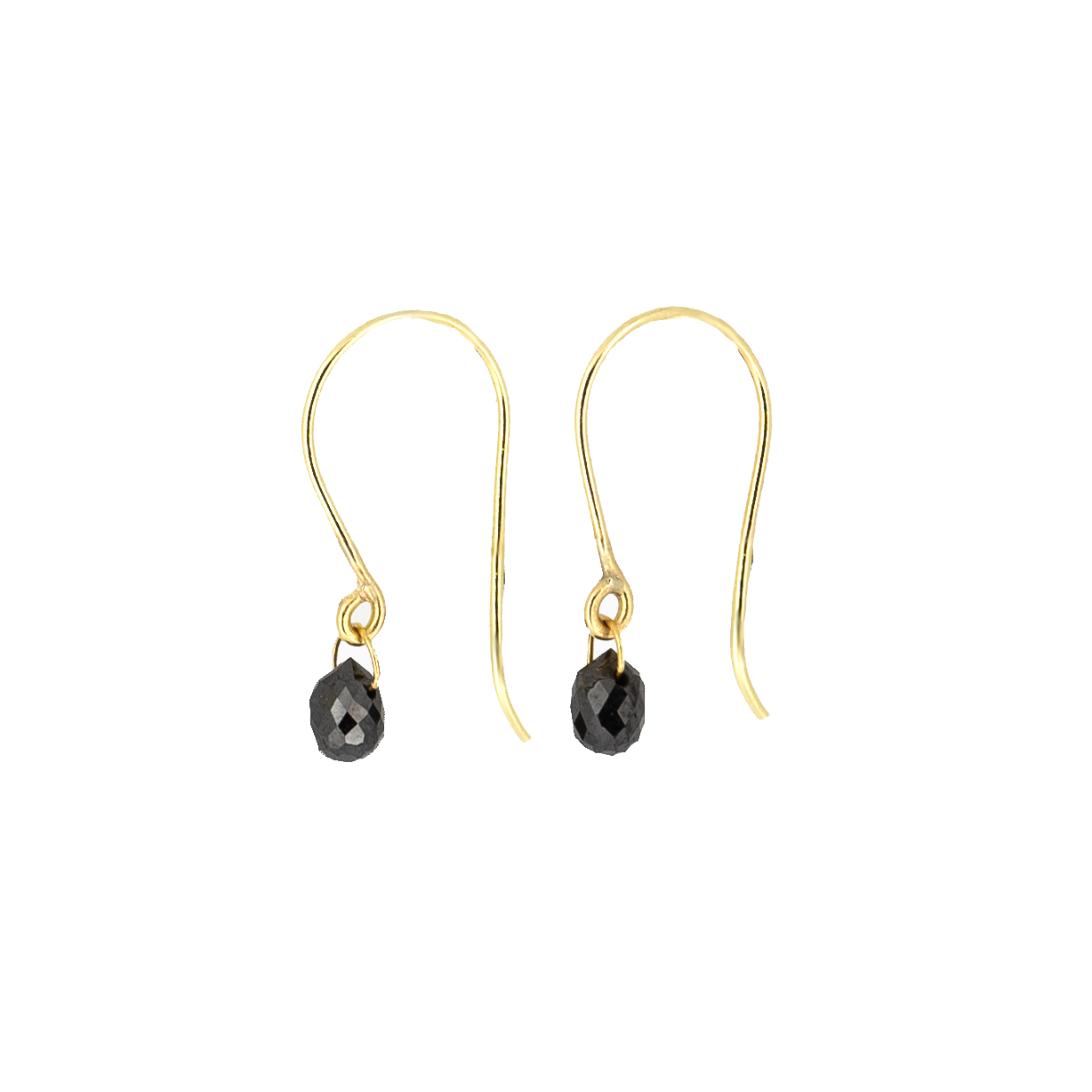 Black Diamond Drop Hook Earrings