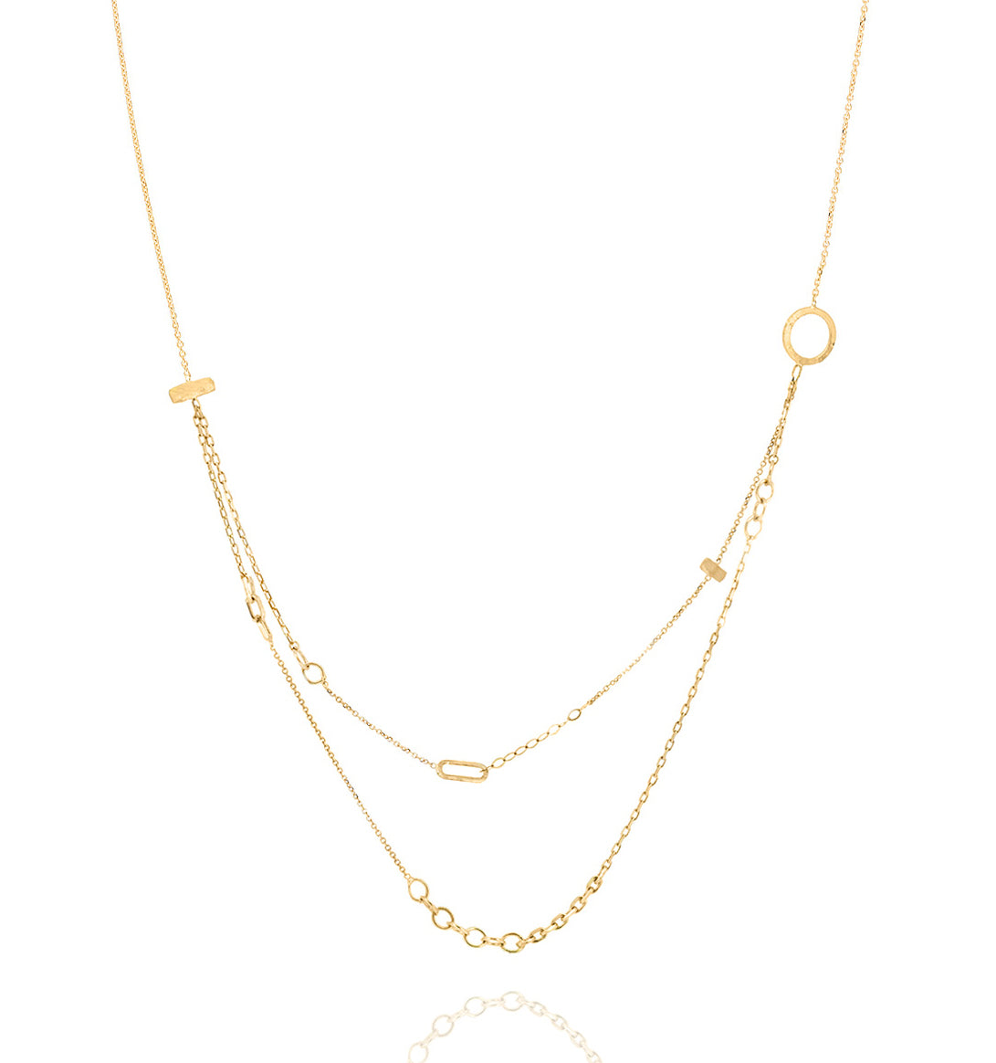 18ct Gold Chains Galore 2 chain necklace.