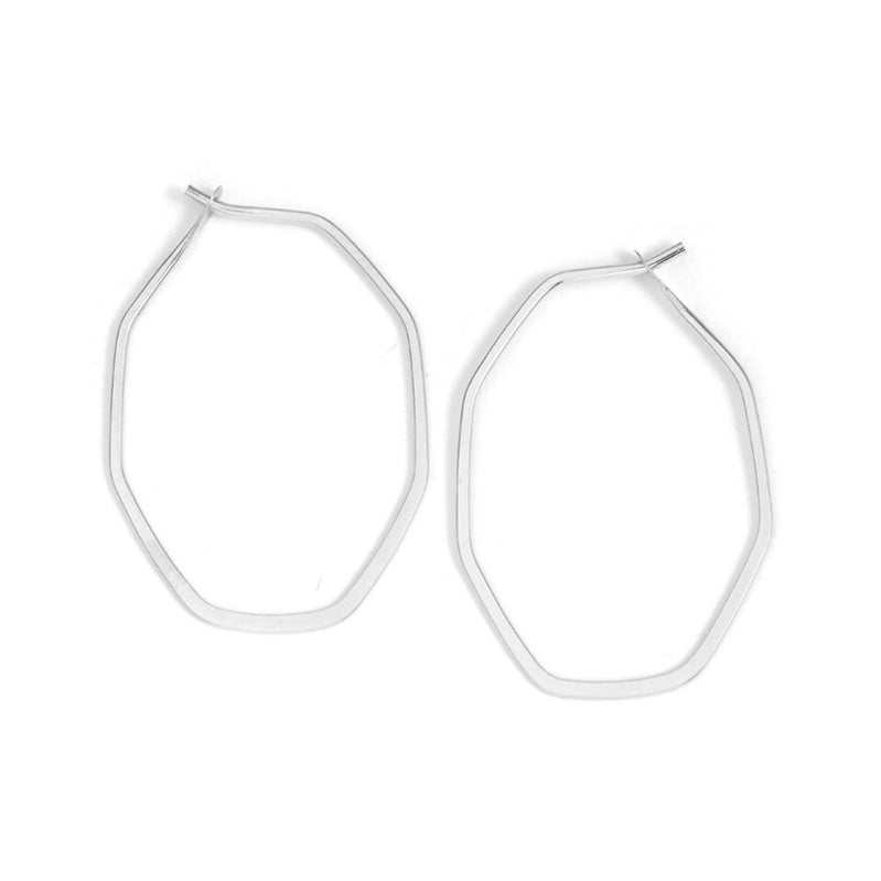 Melissa Joy Manning silver small herkimer hoop earrings