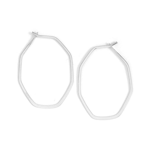 Melissa Joy Manning silver small herkimer hoop earrings