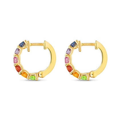 Chunky Rainbow Sapphire Hoops