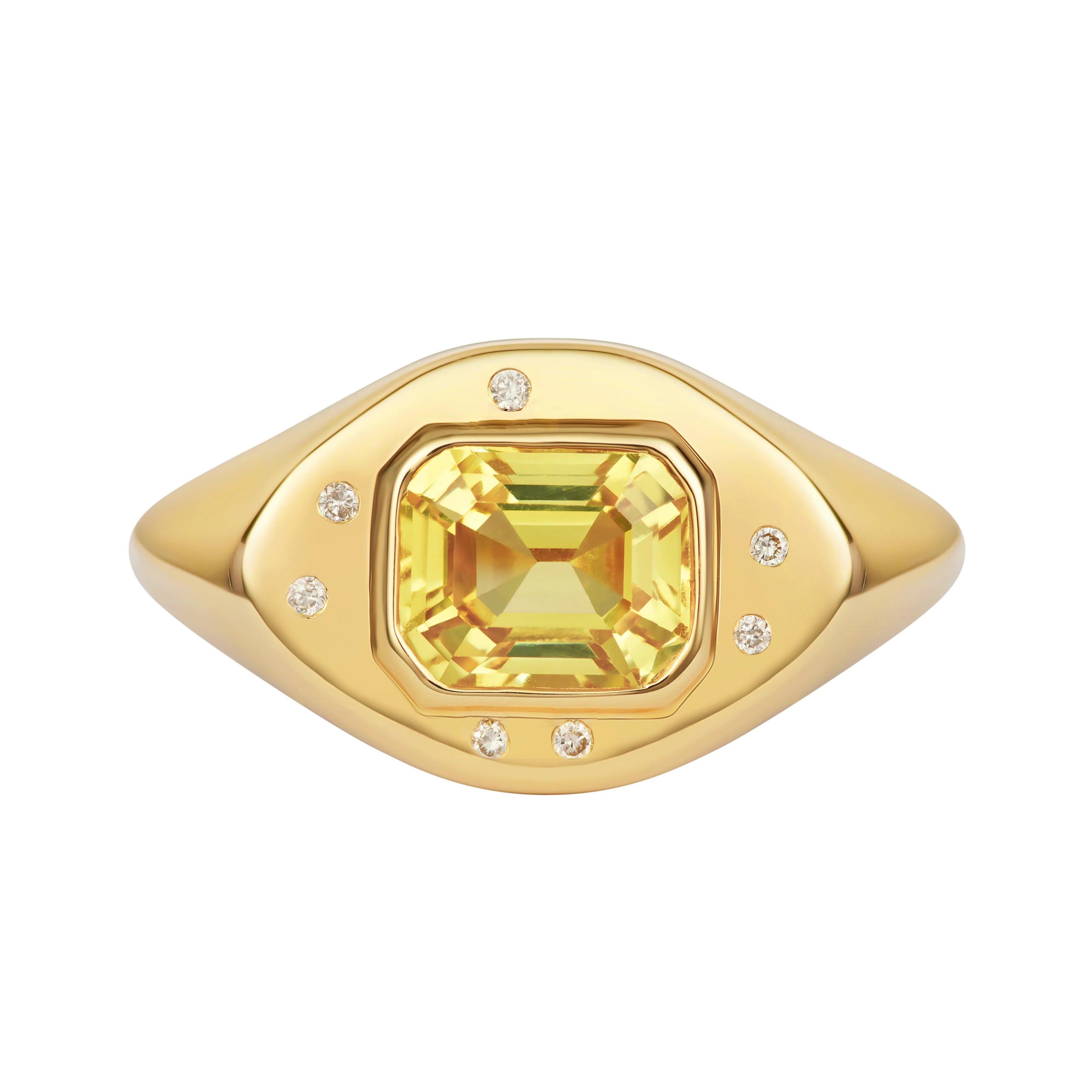 Yellow Sapphire Signet Ring – Sweet Pea Jewellery