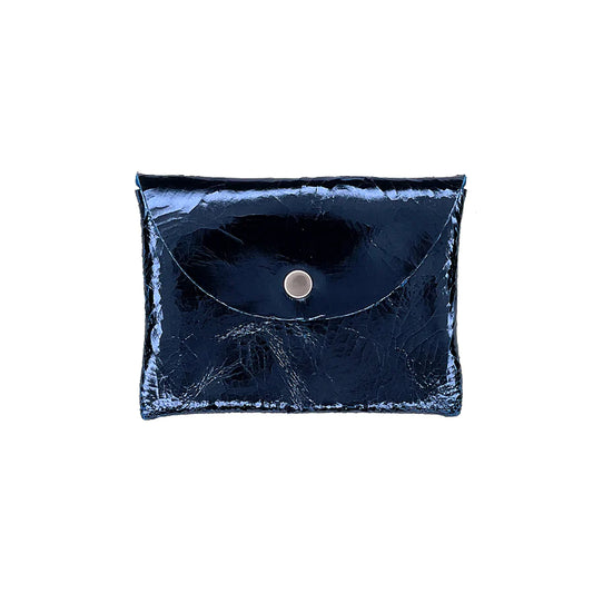 'Lili' Leather Pouch - Foil Royal Blue
