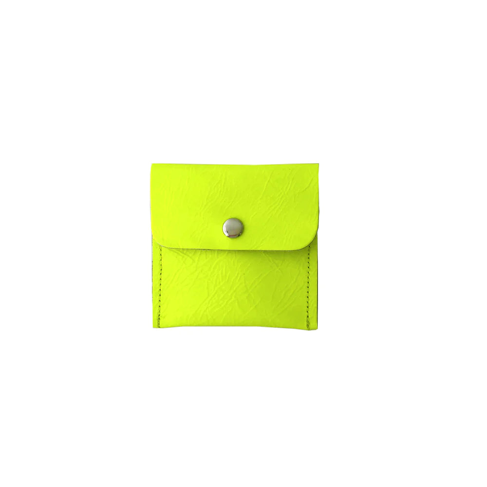 'Little Little' Leather Pouch - neon Yellow