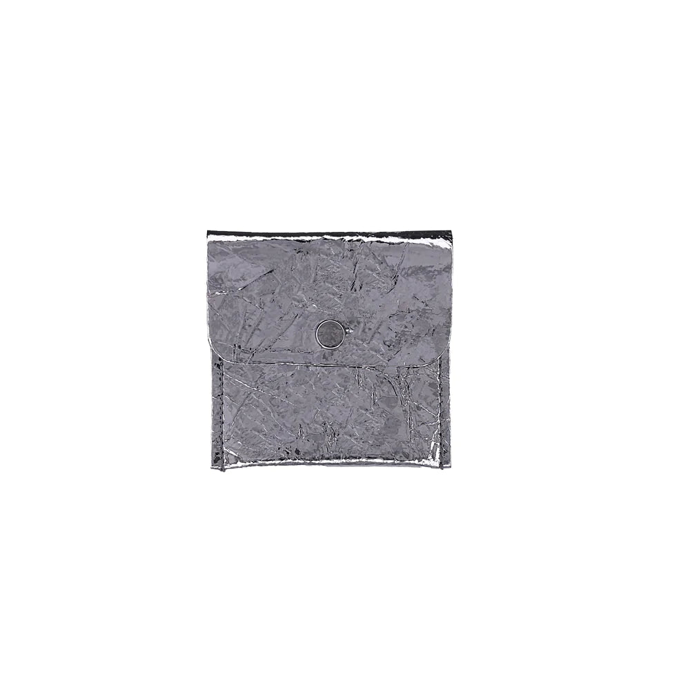 'Little Little' Leather Pouch - Foil Silver
