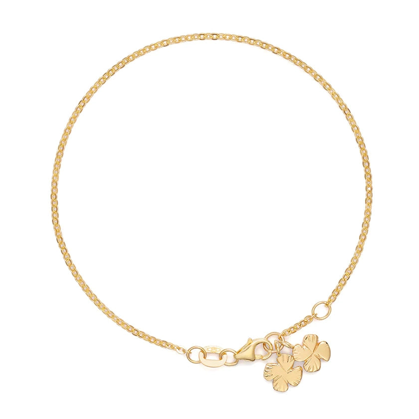 Laura Lee's 9ct gold Wildflower bracelet with 2 flower charms