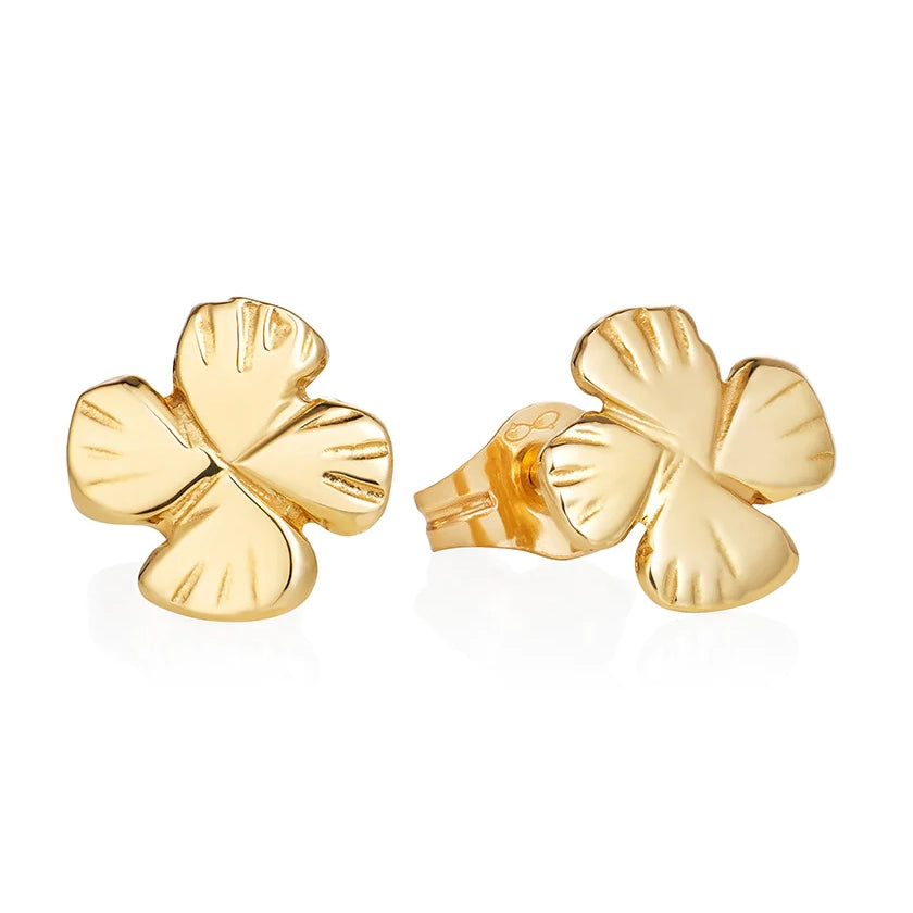 Laura Lee 9ct gold wildflower stud earrings