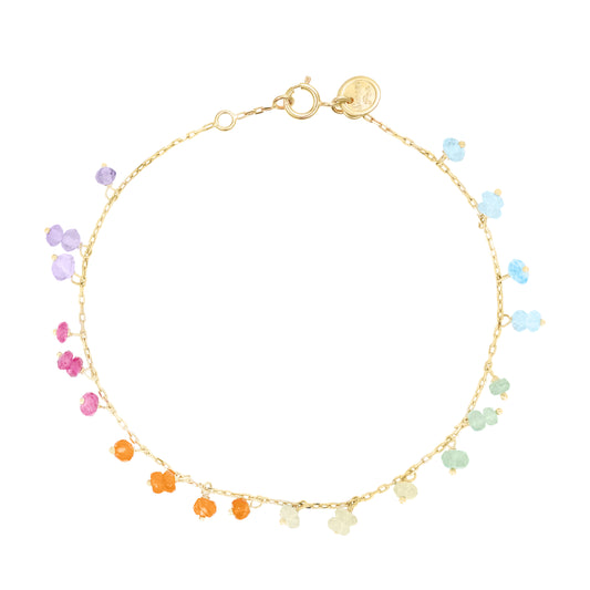 Sweet Pea 18ct gold Love is Love rainbow bracelet