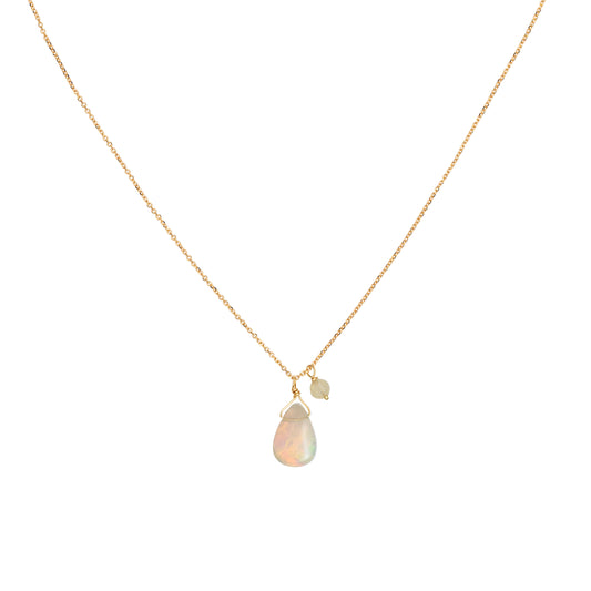 Opal Fountain Necklace with Opal Drop