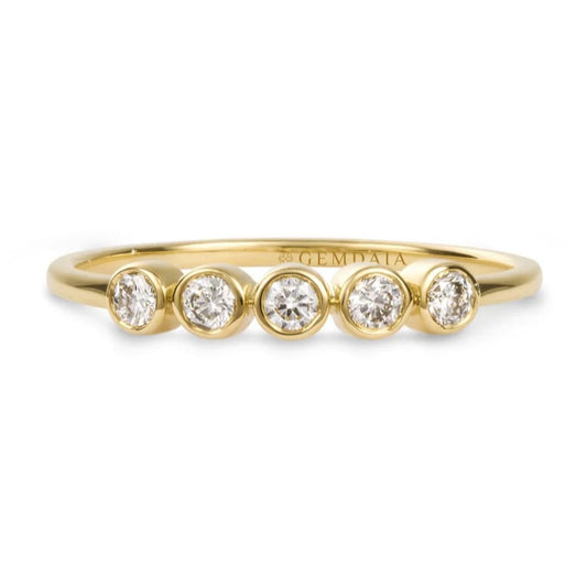 5 Stone Diamond Bezel Band Ring