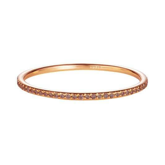 Rose Gold Eternity Fairy Band Set With Pink Sapphires