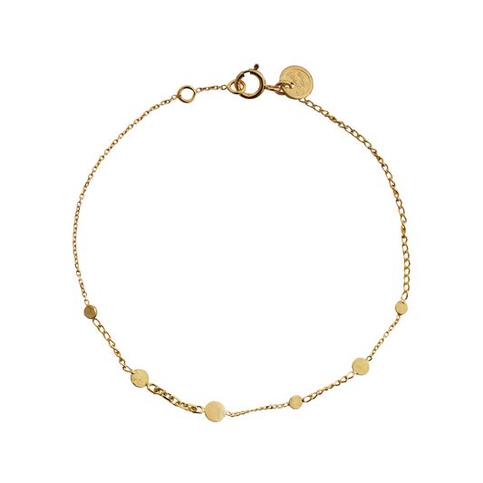 Sweet Pea 18ct gold Ancient World chain and disc bracelet