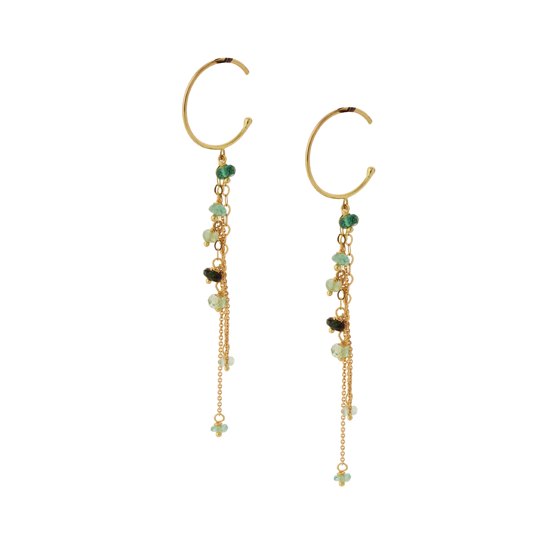 Sweet Pea Pogo Punk Emerald Grape beaded gold Earrings