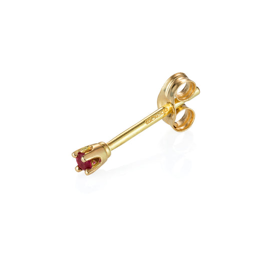 Single Ruby Stud Earring
