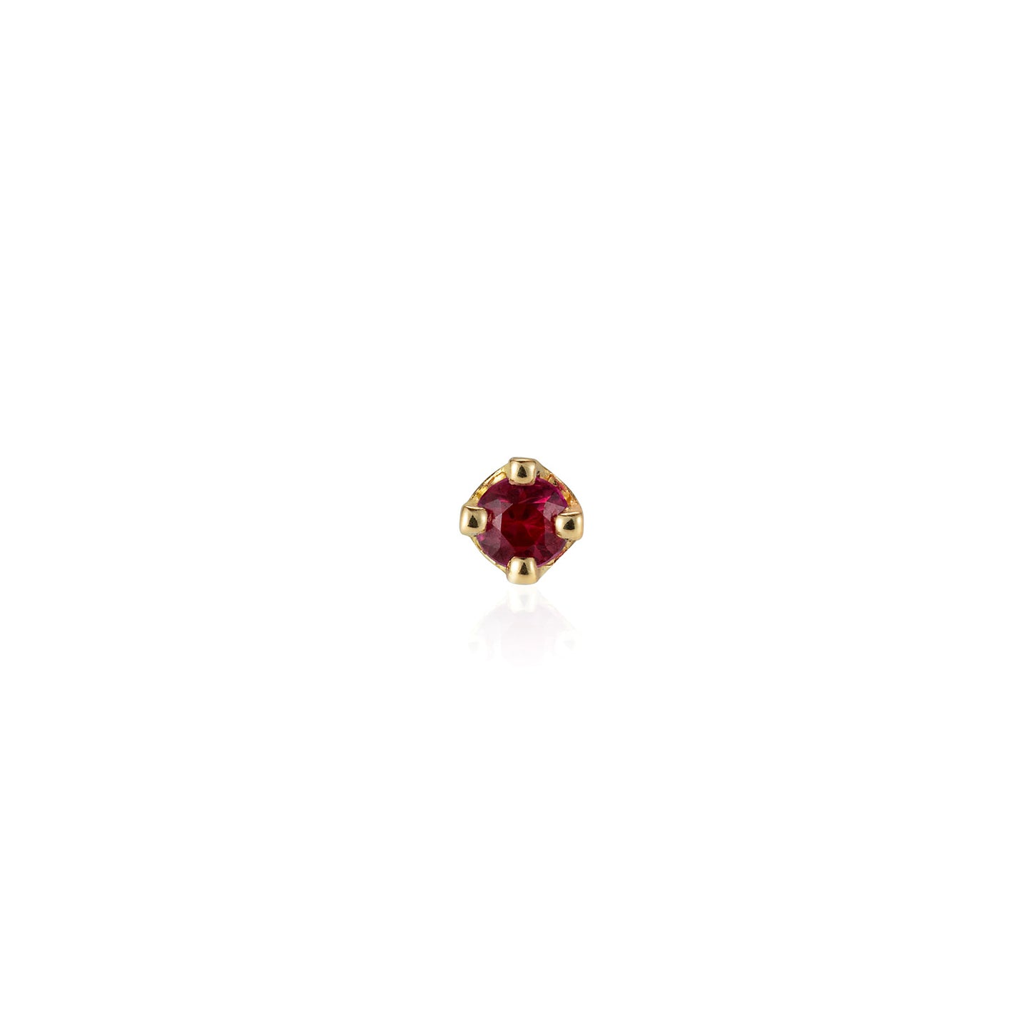 Single Ruby Stud Earring