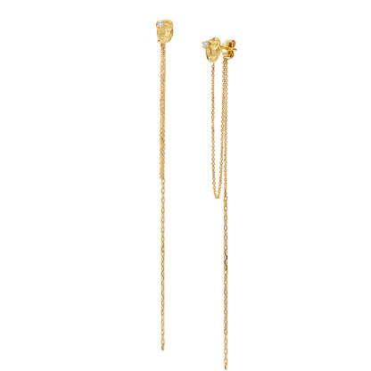 Moonscape Diamond Nugget Front to Back Chain Earrings