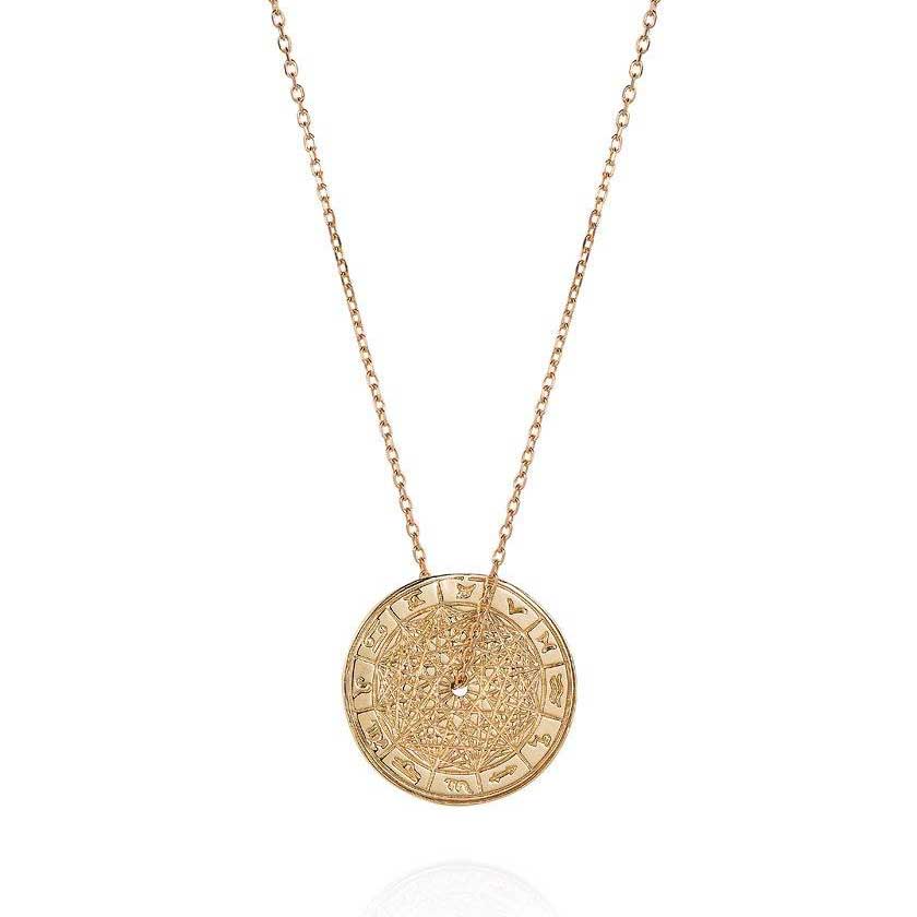 Laura Lee's 9ct gold Zodiac Wheel Necklace