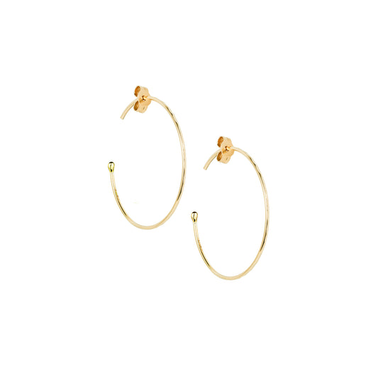 Textured Small/Medium Gold Hoop Earrings