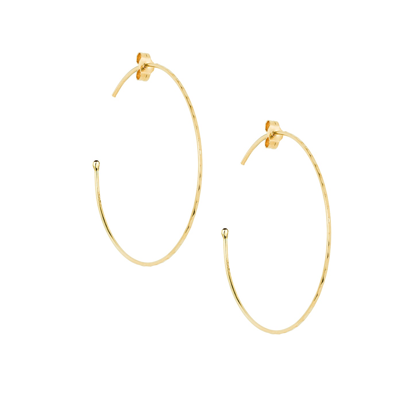 Textured Medium Gold Hoop Earrings