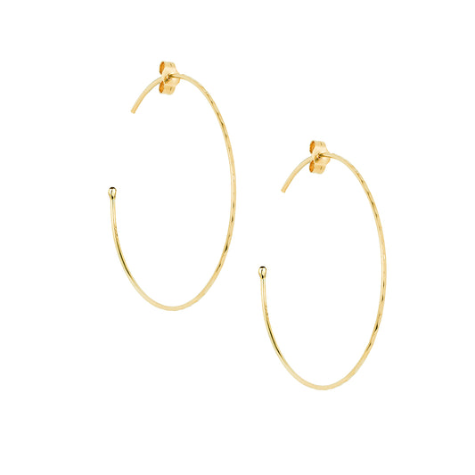 Textured Medium Gold Hoop Earrings