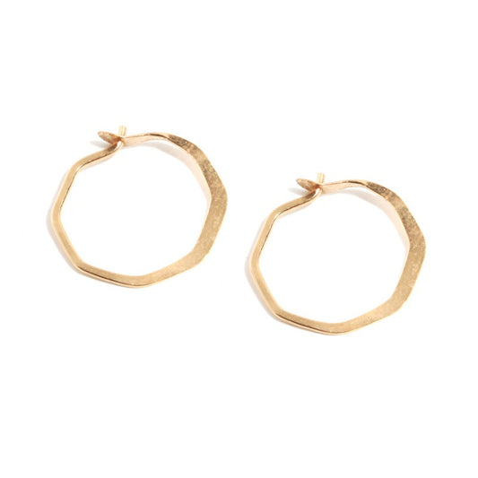 Melissa Joy Manning gold octagon hoop earrings