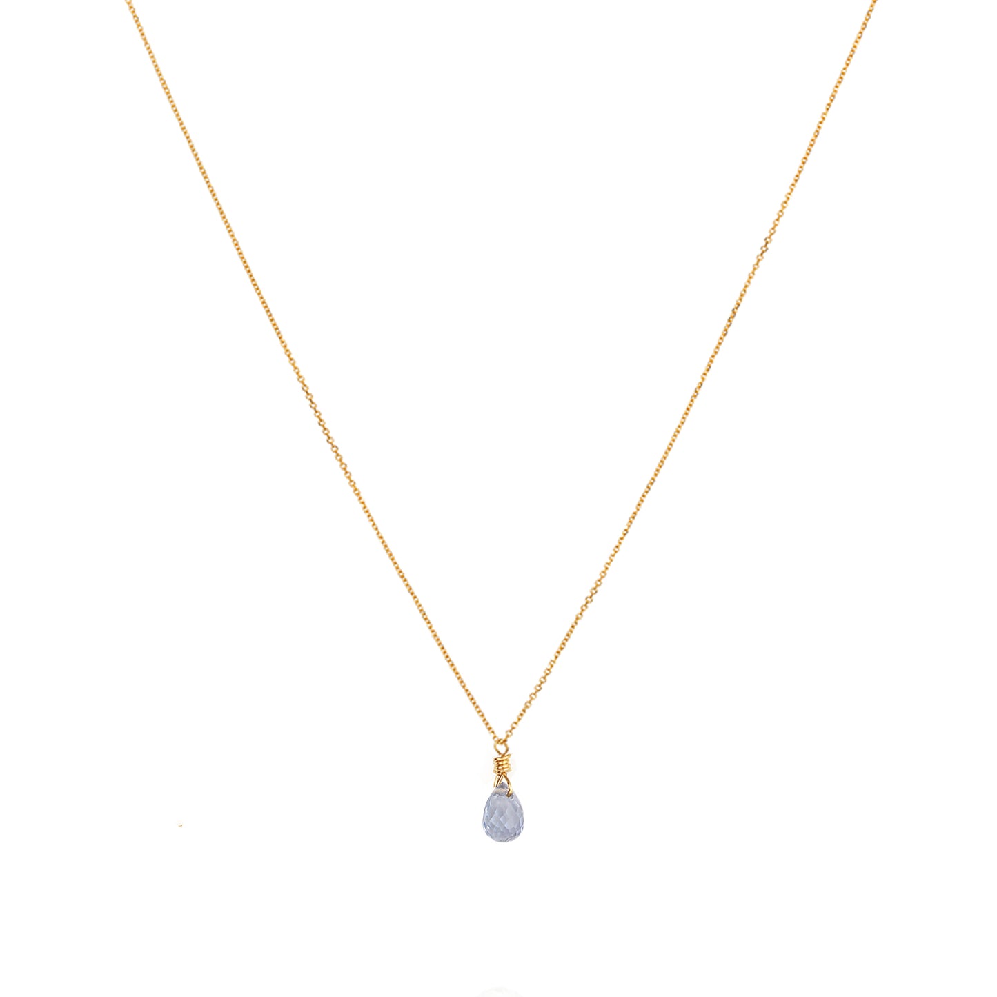 Sapphire Drop Necklace - Blue