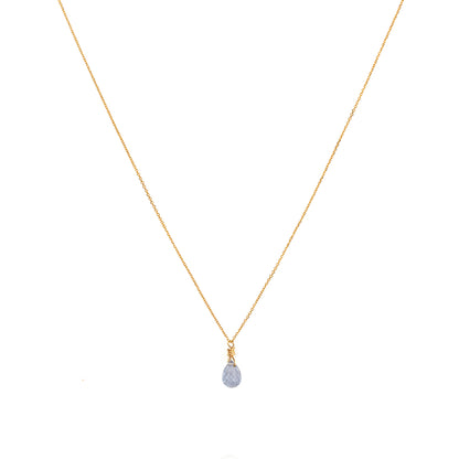 Sapphire Drop Necklace - Blue