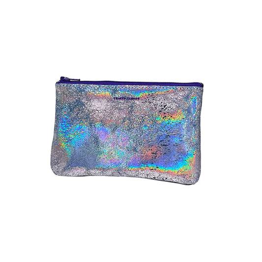 Tracey Tanner Medium Flat Zip leather Pouch Hologram
