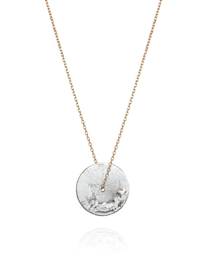 Laura Lee's silver Zodiac Wheel pendant on 9ct yellow gold chain back