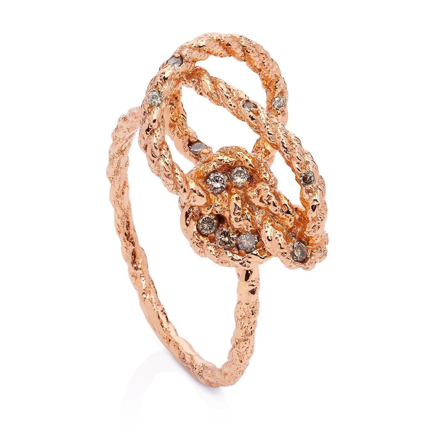 Twisted Ring with Mink Diamonds